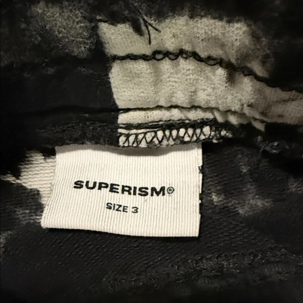 Superism Vision Tie-Dye Kid’s Black & White Shorts with pockets on front &  back